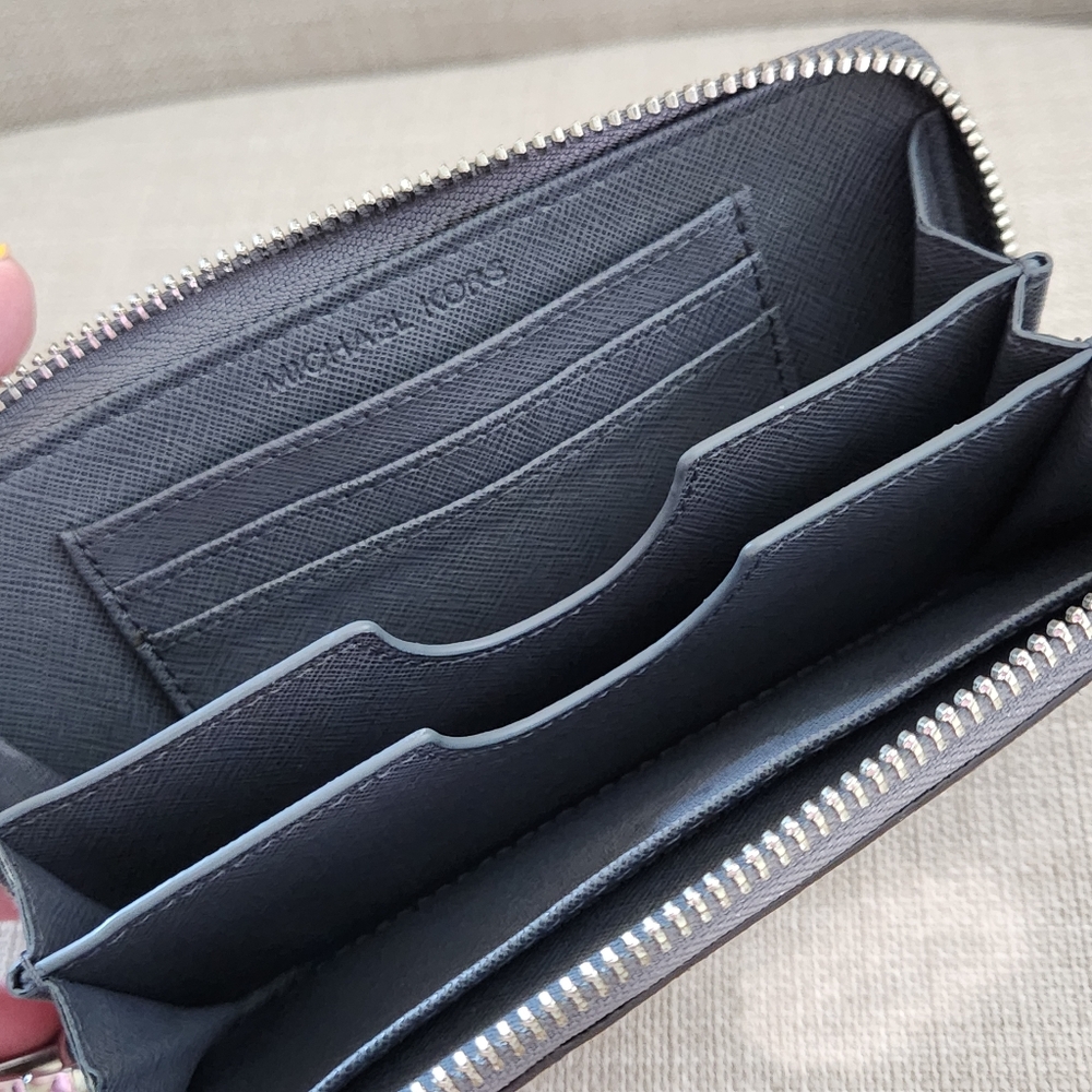 Michael Kors Gray Python Embossed Leather Wallet … - image 3